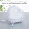 Lace Pillow for Weddings White,Heart Wedding Ring Bearer Pillow