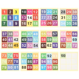 PATIKIL 2" Consecutive Number Stickers 1-100, Square Self-Adhesive Vinyl Number Decals for Inventory Storage Organizing, Locker, Toolbox, Bins, Indoor Outdoor, Multicolor