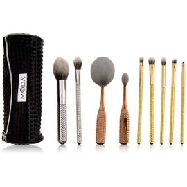 Royal Brush Moda Metallics Cosmetic 10 Piece Deluxe Make Up Gift Kit Brush Set, 0.13 Count