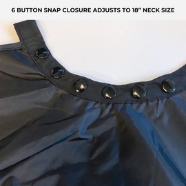 ForPro Low Fluorine Poly Chemical Cape, Professional Hair Salon Styling Cape with Adjustable Snap Closure, 58” L x 47” W, Black