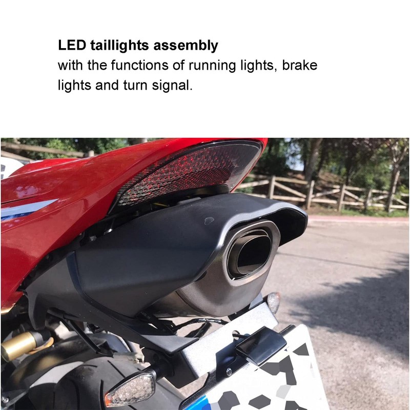 Motorcycle Tail Lamp, LED Taillight Assembly Brake Turn Signal Smoky