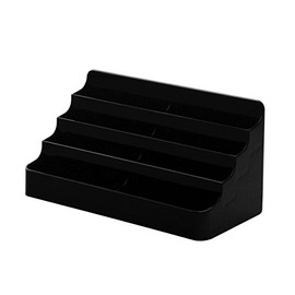 Marketing Holders Tiered Clear Acrylic Multi Pocket Business Card Holders (1, 8 Pocket 4 Tier Black)