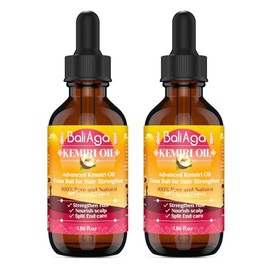 Tratamiento fortalecedor y nutritivo para el cabello con aceite de kemiri, cuidado de las puntas abiertas, confort a base de plantas para el cuero cabelludo, 2 botellas