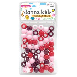 DONNA 16mm Plastic Hair Beads XXL 3 RED Tone Mix Color