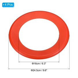 PATIKIL Flying Rings, 4Pcs PP Plastic Flying Discs for Sports Outdoor Playing Game Beach Pool Camping Activities, Red