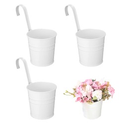 YULIAO Set of 4 Flower Vase, Hanging Pot, Metal Hanging Flower Pot, Flower Pots with Hooks, Metal Flower Pot, Flower Pot for Hanging Balcony, 10 x 10 x 8 cm, Hanging Pot, Hanging Flower Pots