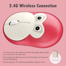 Lomiluskr Cute Monkey Wireless Mouse, Silent Mouse, 2.4G Wireless Mice, Candy Colors, Kawaii Mouse for Girls and Kids (Red Monkey)