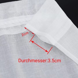 HeichkelL Net Curtains Set of 2 Short Curtains Country House Style Semi-Transparent Bistro Curtain Linen Look Small Window Curtains Kitchen White W x H 76 x 61 cm x 2