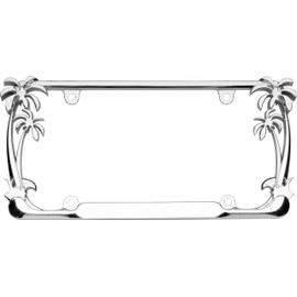 Cruiser Accessories 19003 Palm Tree License Plate Frame, Chrome