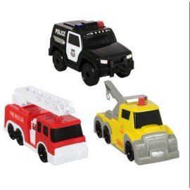 Turbo Wheels new Toy Light Up Emergency Vehicles, 6x2.875x2.125 in. 3 pcs