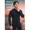 Lemorecn Adult’s 3mm Wetsuits Jacket Long Sleeve Neoprene Wetsuits Top(CA2031BLACK-XL)