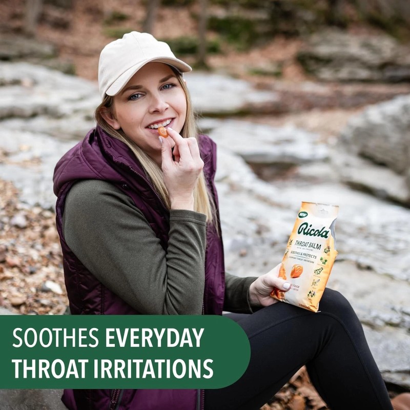 Throat Balm Caramel Throat Drops with Liquid Center 34 Count