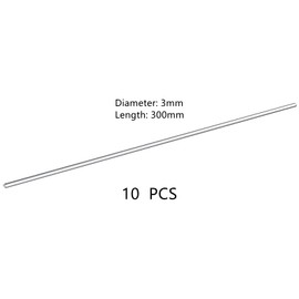 10 PCS 30CM Stainless Steel Solid Round Rods (diameter: 3mm)