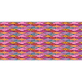 Ambesonne Eastern Pencil Pen Holder, Moroccan Ornament Curvy Shapes Filled with Floral Motifs Ottoman Tiles, Ceramic Pencil Holder for Desk Office Accessory, 3.6" X 3.2", Multicolor