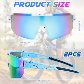 Mineup Pack of 2 Fast Glasses Men Women Sports Sunglasses UV400 Polarised Cycling Glasses Anti-UV Sunglasses Cycling Glasses for Outdoor Sports Cycling Driving Running Fishing Hiking