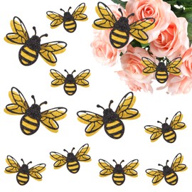 24 Pcs 3D Bee Stickers 2 Sizes Honey Bee Party Wall Decor Glitter Double-Layer Bumble Bee Stickers Yellow Honey Bees Spring Summer Window Cling Decor for Crafts Home Windows Parties Decorations