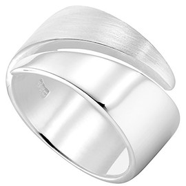 Vinani Ring Design Band Ring Solid Shiny Matt Adjustable Sterling Silver 925 2RSR, Sterling Silver