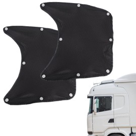 BOXOB 2pcs Semi Truck Window Shades, 23.62x19.29in Side Window Sunshades Easy-Installing Vehicle Side Accessories for Car Truck(Black)