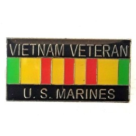 NEW Vietnam Veterans US Marines Ribbon Stripes Yellow Green Red Enamel Lapel Pin