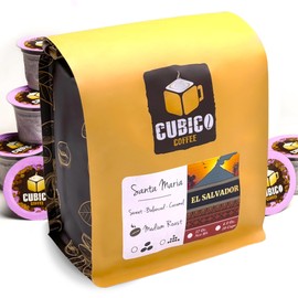 El Salvador Coffee, Single Serve Coffee Pods, Premium Salvadoran Single Origin Fresh Roasted Coffee | K-Cup Compatible Brewers | Cubico Coffee | 10 Count