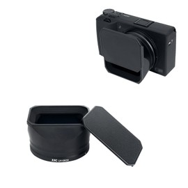 JJC Metal Rectangular Lens Hood + Hood Cap, For Ricoh GR3X GRIIIX GRIIIx HDF, Lens Protection, Prevents Miscellaneous Light, Dustproof, No Vigneting, Black, Aluminum Alloy