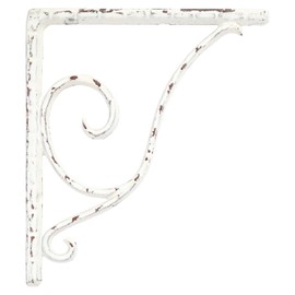Naiture Sprig 4" Cast Iron Shelf Bracket in Distressed White Finish