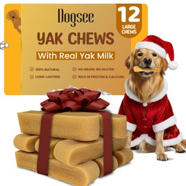 Dogsee Original Yak Cheese Himalayan Dog Chews 3lb (Large - 12 Bars) | 100% All Natural | Dog Treats Large Breed | Dog Chews Long Lasting for Aggressive Chewers | High Protein Dental Sticks