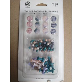 U Brands Thumb Tack And Push Pins Assorted styles 100 count