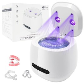 Pulitore Ultrasuoni, Display LED Timer Portatile Pulitore Ultrasuoni Apparecchio Denti,per Apparecchi Ortodontici, Mascherine, Bite Notturni