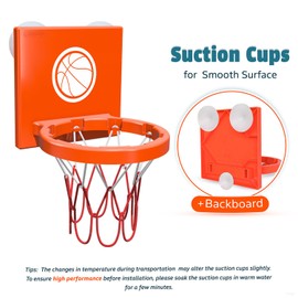 Bath Toys - Bathtub Basketball Hoop for Toddlers Kids | Suction Cups Baby Mini Basketball Hoop with 4 Soft Balls | Fun Bath Toy for Boys and Girls