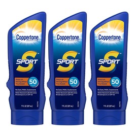 Coppertone SPORT Sunscreen Lotion Broad Spectrum SPF 50 Multipack (7-Fluid Ounce Bottle, Pack of 3)