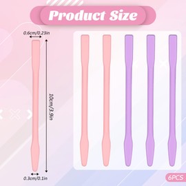 6 PCS Eyebrow Wax Sticks Non-stick Wax Spatulas Silicone Spatula Waxing Applicator Reusable Wax Sticks Hard Wax Sticks for Home Salon Body Use
