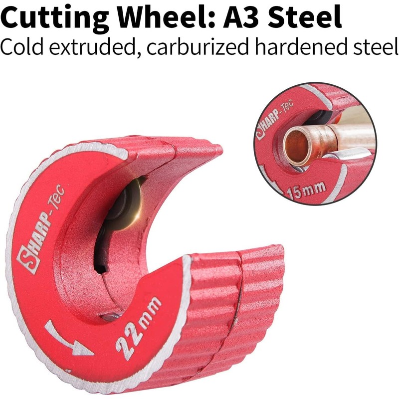 Zeguard Sharp-tec 15mm Pipe Cutter, Portable Tube Slice with Aluminum