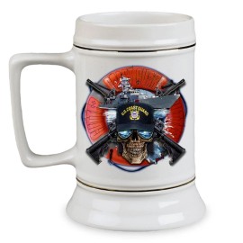 Stay Frosty Enterprises Coast Guard Semper Paratus Cutter Service Veteran 28 oz Ceramic Beer Drinking St