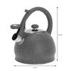 Luckyberg Modern Marble Tea Kettle, Induction, Stainless Steel Whistling Kettle,