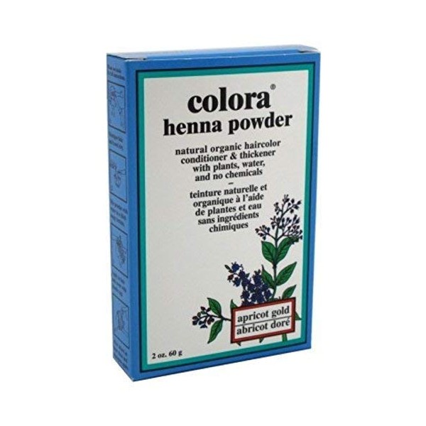 Colora Henna Powder Hair Color Apricot Gold 2 Ounce (59ml) (2 Pack)