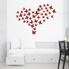 Glitter 3D Butterfly Wall Stickers (36 pcs)– Red Sparkle Butterfly