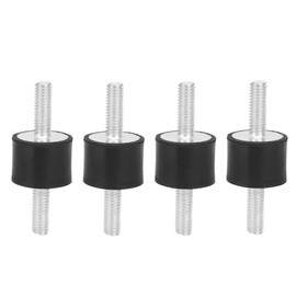 Pack of 4 M6 Rubber Dampers, Rubber Bearings, Male Vibration Insulator, Silent Block M6 Anti Vibration Silent Block Car Boat Coils (VV20 x 15 M6 x 18)