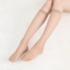 6 pairs of women's transparent knee-high stockings, toe-reinforced nylon socks,