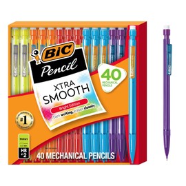 BIC Portaminas Xtra Smooth Bright Edition, Negro, 0,7 mm, 40 unidades