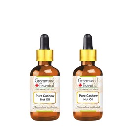 Greenwood Essential Pure Cashew Nut Oil (Anacardium occidentale) with Two Glass Droppers (Pack of Two) 15ml X 2 (1 oz)