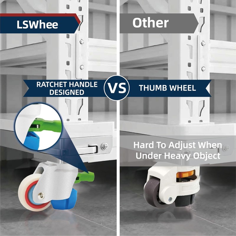 4 Pack Leveling Casters with Ratchet Handle, Adjustable Heavy Duty