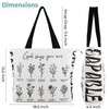 LOCKASEN Bible Verse Canvas Tote Bag - Christian Floral Reusable