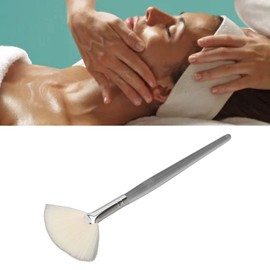 Flat Face Mask Brush, DIY Face Mask Fan Applicator Transparent Handle Soft Foam Stirring for Powder Masks for Salon