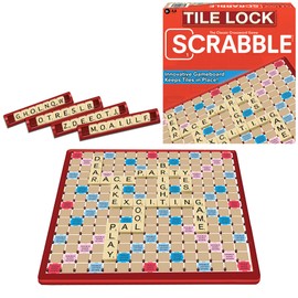 Tile Lock Scrabble by Winning Moves Games USA, Innovative Gameboard "Locks" Tiles In Place, for 2 to 4 Players, Ages 8 and Up
