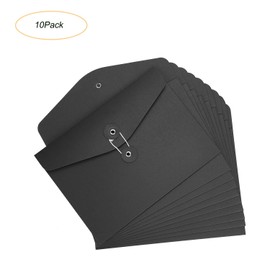 10Pcs A5 Envelope Files Folder Paper Wallet Folder Files Receipts Organiser Documents Folder Paper Files Bag with String Projects Pockets Storage Pouch Sleeves for Office School Home