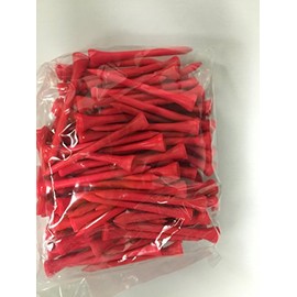 2 3/4" Wooden Golf Tees - Red/Pink- 100 Count