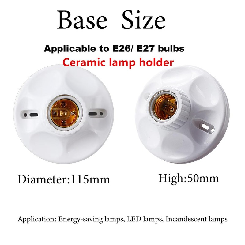  Light Bulb Socket with Cord,E26/ E27 Lamp Base Desktop