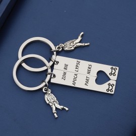 bobauna Zombie Apocalypse Partners Broken Heart Keychain Set Of 2 Gift For Best Friends Couples (Zombie Apocalypse Partners2)