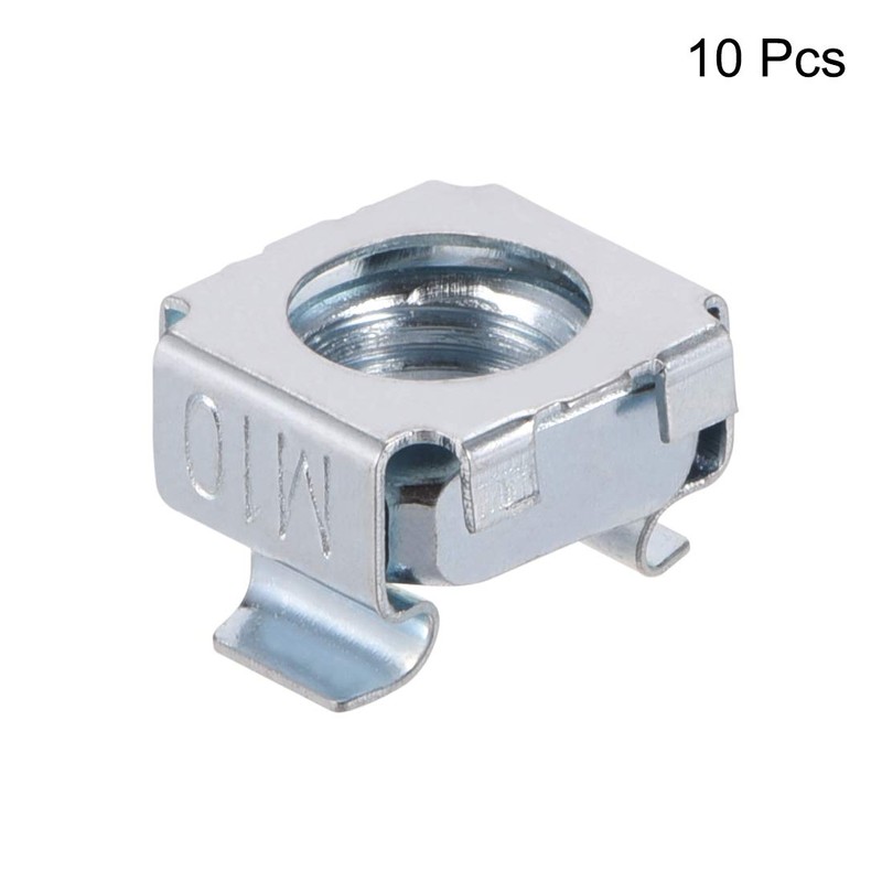 sourcing map M10 Cage Nuts for Server Rack Cabinet, Carbon